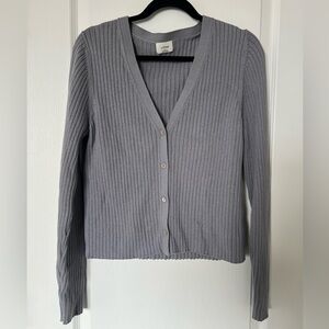 Aritzia Wilfred Manila Ribbed V-Neck Cardigan